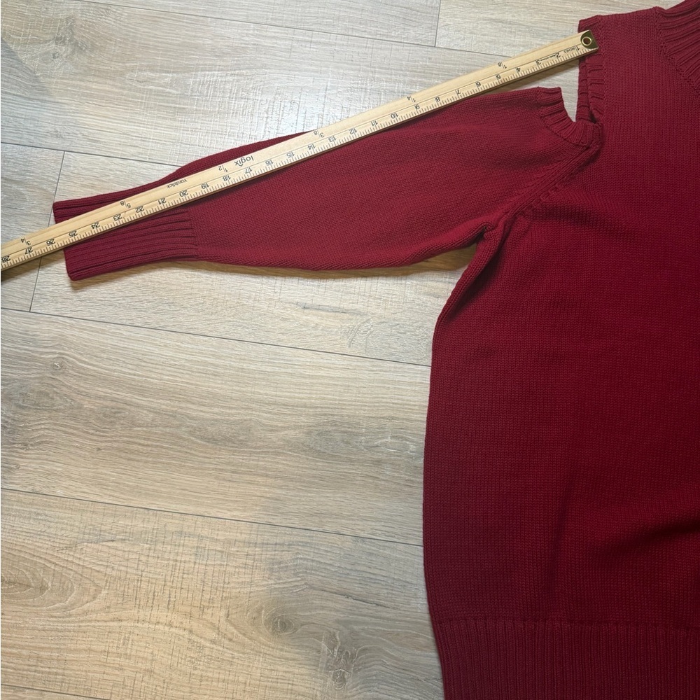 Susan Graver Red Cold Shoulder Knit Sweater Women’s 3X Cotton Blend Pullover - Picture 11 of 12
